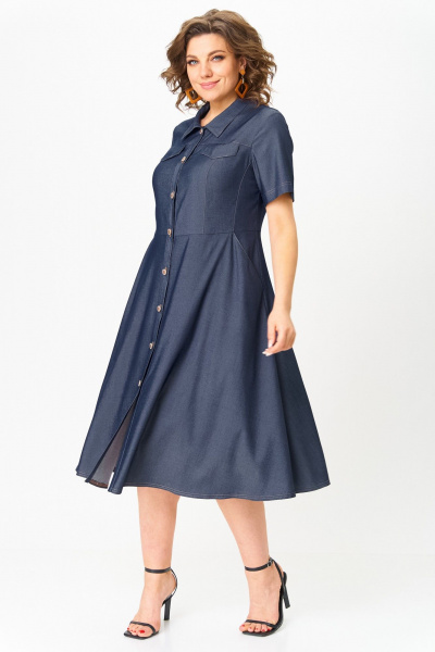 Платье ANASTASIA MAK 1249 синий - фото 7