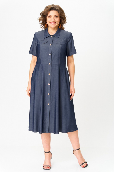 Платье ANASTASIA MAK 1249 синий - фото 6