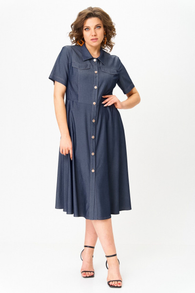 Платье ANASTASIA MAK 1249 синий - фото 5