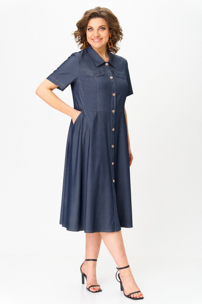 Платье ANASTASIA MAK 1249 синий - фото 1