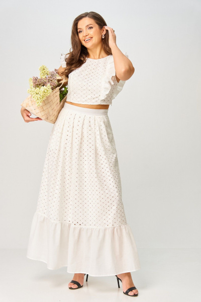 Топ, юбка ANASTASIA MAK 1252 молочный - фото 4