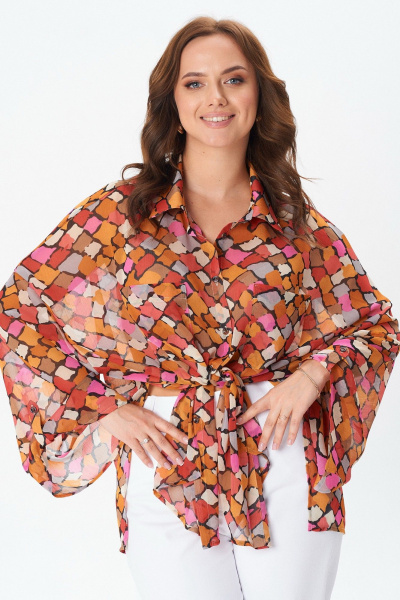 Блуза Condra 16284 оранжевый-черный - фото 1