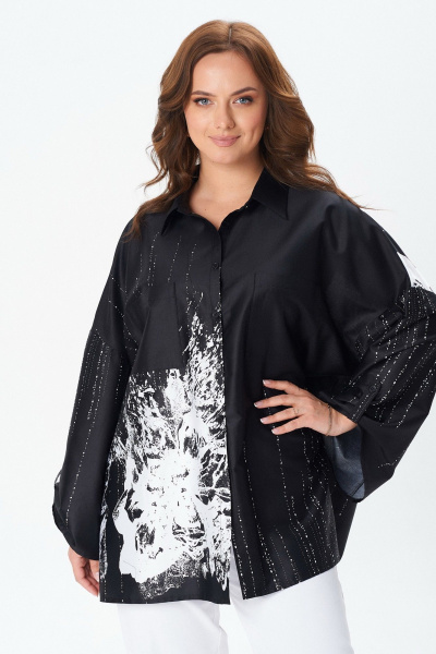 Блуза Condra 16289 черный-белый - фото 3