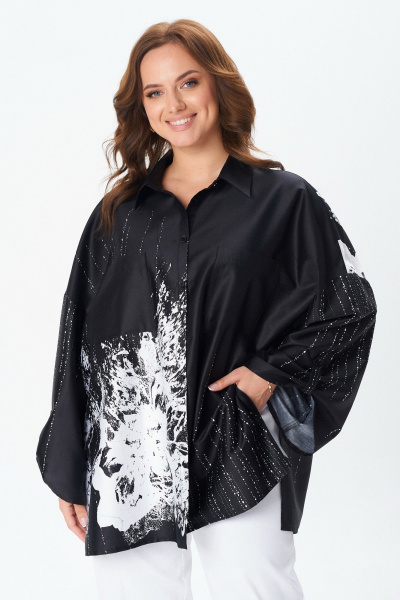 Блуза Condra 16289 черный-белый - фото 2