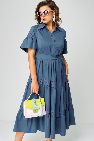 Платье EVA GRANT 7181М джинс - фото 9