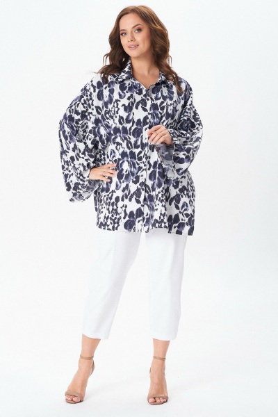 Блуза Condra 16290 серый-молочный - фото 13