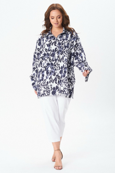 Блуза Condra 16290 серый-молочный - фото 9