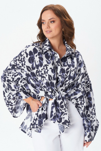 Блуза Condra 16290 серый-молочный - фото 7