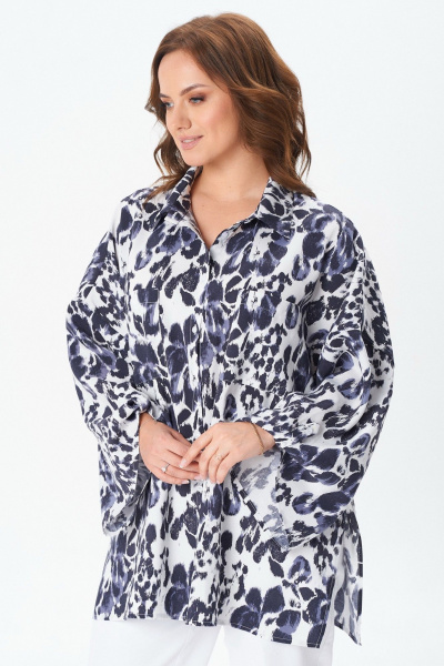 Блуза Condra 16290 серый-молочный - фото 5