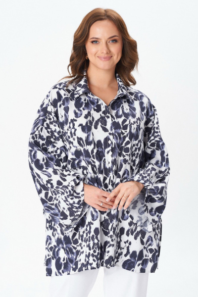 Блуза Condra 16290 серый-молочный - фото 4