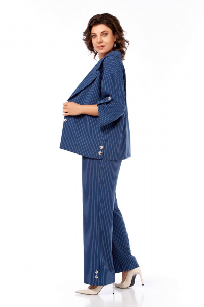 Блуза, брюки, жакет Ольга Стиль С-929 синий - фото 8