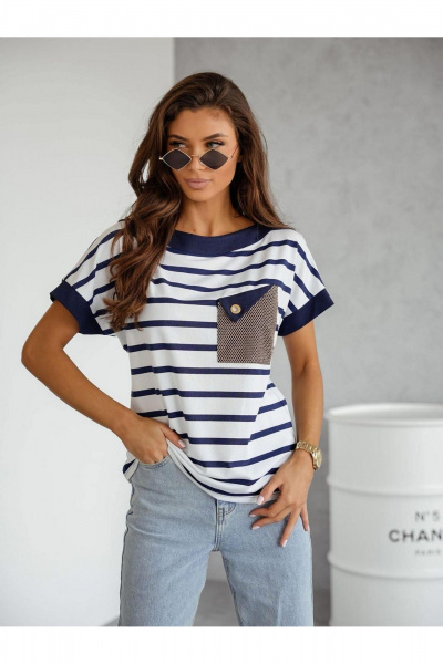 Блуза Nika.PL 0202601 синяя_полоска - фото 1