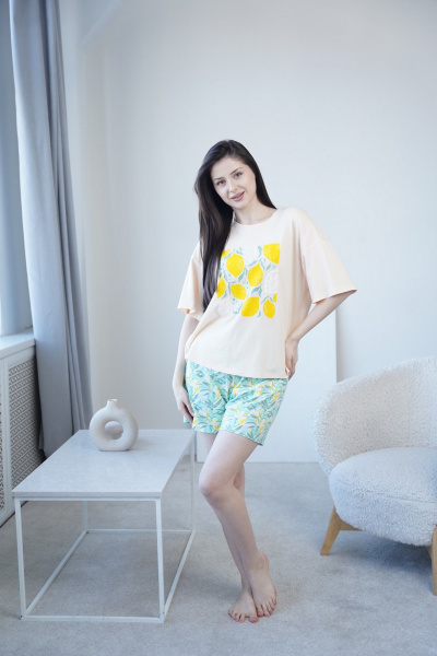 Майка, шорты Купалинка 661517.158-164 к.молочный,набивка - фото 2