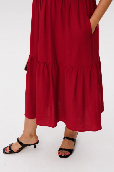 Платье Anelli 1604 бургундское_кружево - фото 7