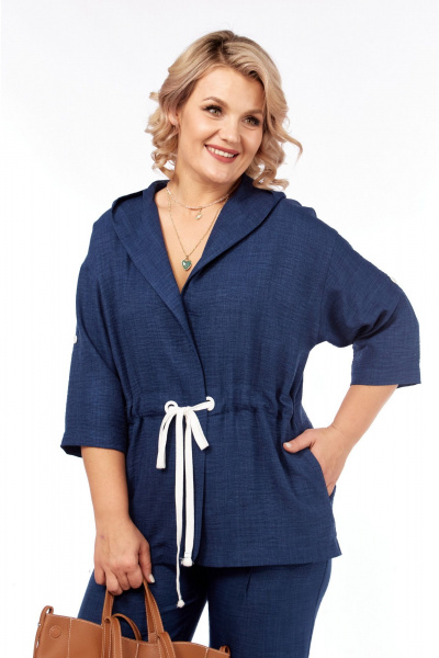 Брюки, жакет Vilena 1077 синий - фото 9