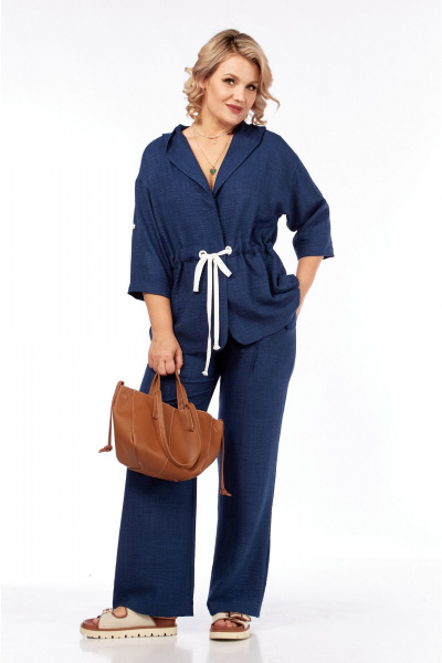 Брюки, жакет Vilena 1077 синий - фото 8