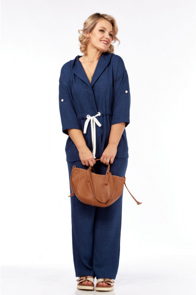 Брюки, жакет Vilena 1077 синий - фото 7