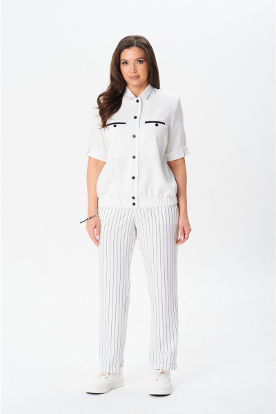 Брюки, жакет Vilena 1079 белый_белый-полоска - фото 1