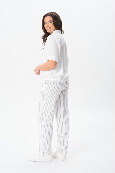 Брюки, жакет Vilena 1079 белый_белый-полоска - фото 2