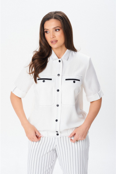 Брюки, жакет Vilena 1079 белый_белый-полоска - фото 7