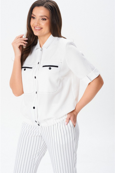 Брюки, жакет Vilena 1079 белый_белый-полоска - фото 6