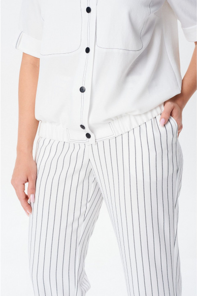 Брюки, жакет Vilena 1079 белый_белый-полоска - фото 5