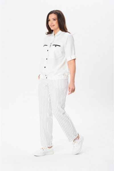 Брюки, жакет Vilena 1079 белый_белый-полоска - фото 4