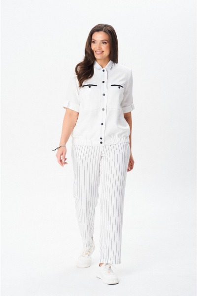 Брюки, жакет Vilena 1079 белый_белый-полоска - фото 3