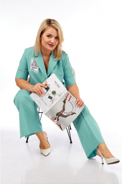 Брюки, жакет Vilena 1083 мята - фото 8