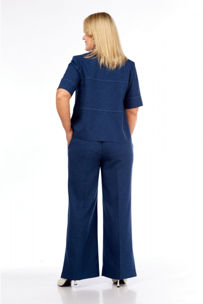 Брюки, жакет Vilena 1083 синий_меланж - фото 2