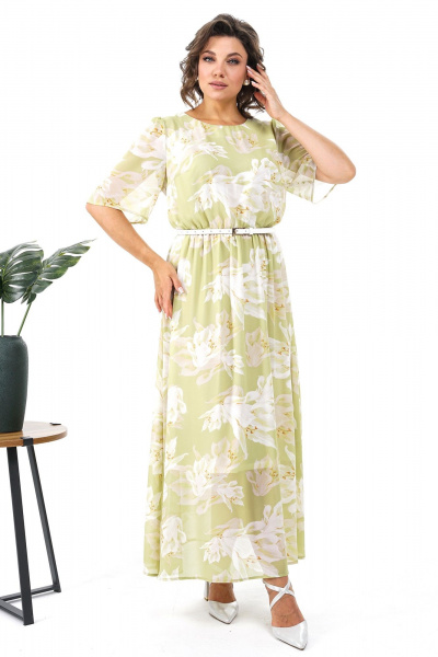Платье Alani Collection 2369 салат - фото 4
