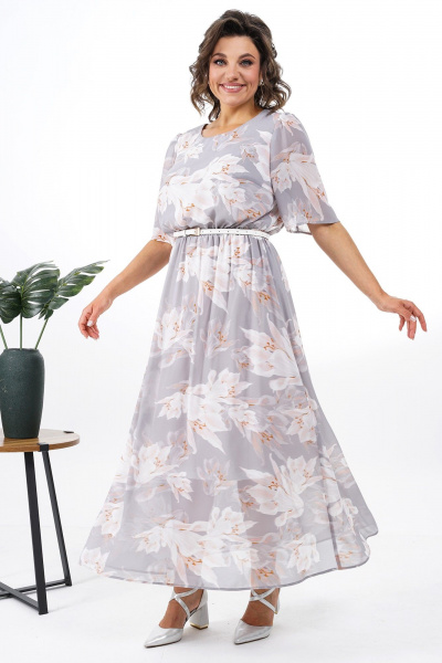 Платье Alani Collection 2369 серый - фото 4