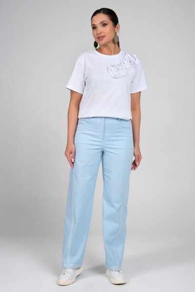 Блуза, брюки Alani Collection 2360 голубой - фото 2
