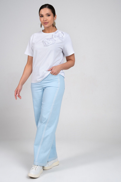 Блуза, брюки Alani Collection 2360 голубой - фото 7