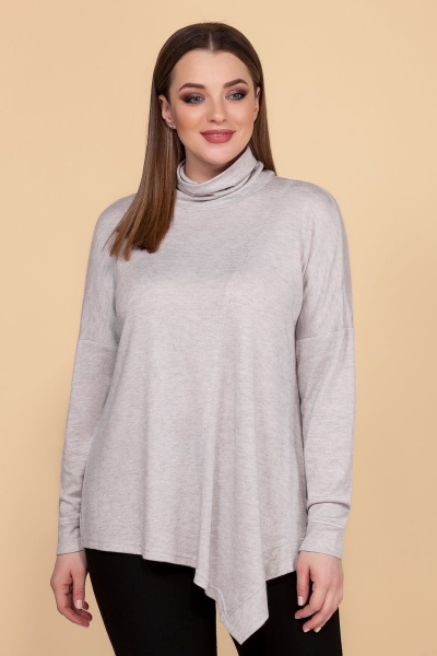 Туника расширенная к низу из трикотажа бежевого цвета Медея и К 2070 бежевый - фото 2