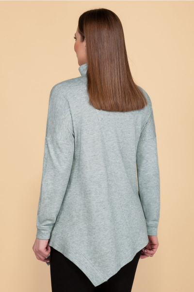 Туника расширенная к низу из трикотажа бирюзового цвета Медея и К 2070 мята - фото 3