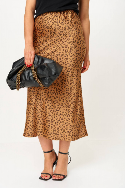 Юбка атласная трапециевидная длина макси Anastasia 1151.1 золото - фото 5