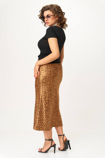 Юбка атласная трапециевидная длина макси Anastasia 1151.1 золото - фото 3