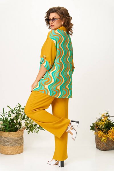 Блуза, брюки Anastasia 1215 горчица - фото 4