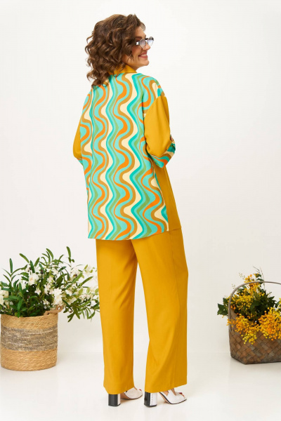 Блуза, брюки Anastasia 1215 горчица - фото 2