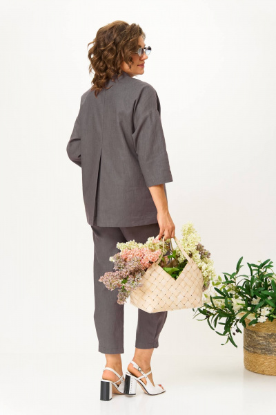 Брюки, жакет Anastasia 1202 серо-коричневый - фото 7