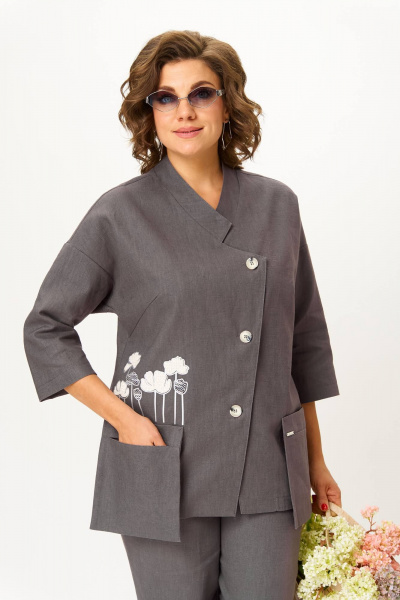 Брюки, жакет Anastasia 1202 серо-коричневый - фото 3