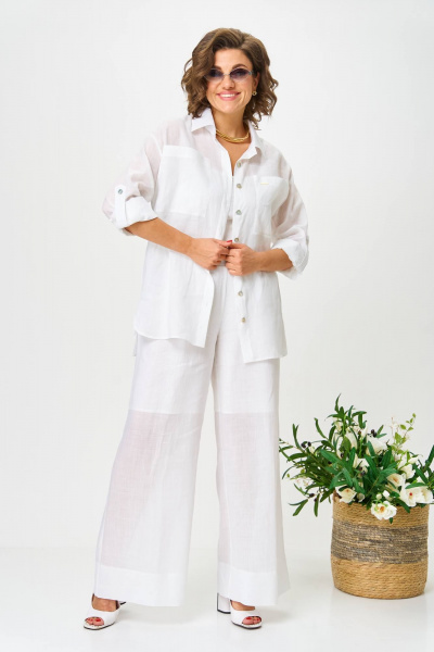 Блуза, брюки Anastasia 1239 белый - фото 8