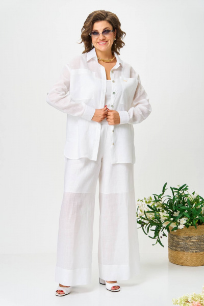 Блуза, брюки Anastasia 1239 белый - фото 1