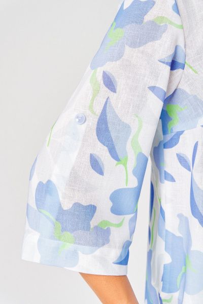 Блуза Swallow 852 белый/голубые_цветы - фото 6