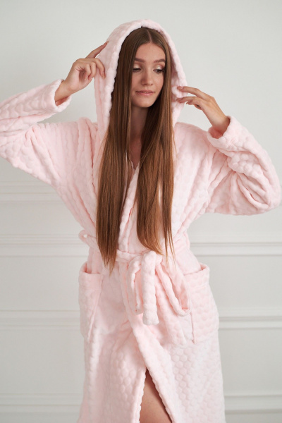 Пояс, халат БестТекс П300А3007 розовый - фото 4