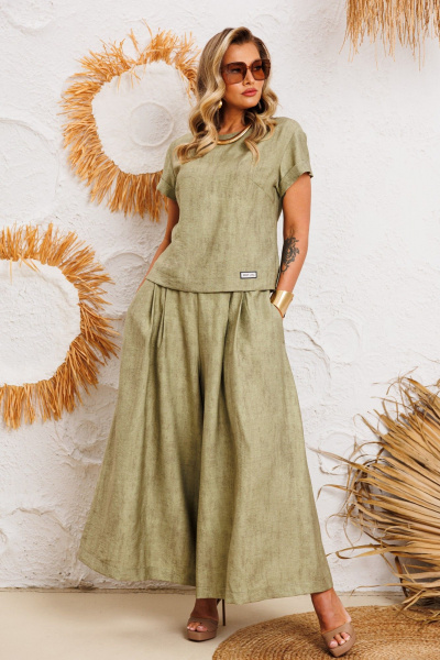 Блуза, брюки AGATTI 5755-2 хаки - фото 5