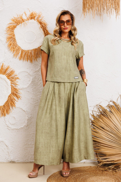 Блуза, брюки AGATTI 5755-2 хаки - фото 4