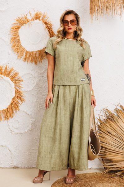 Блуза, брюки AGATTI 5755-2 хаки - фото 2