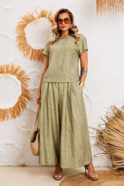 Блуза, брюки AGATTI 5755-2 хаки - фото 1